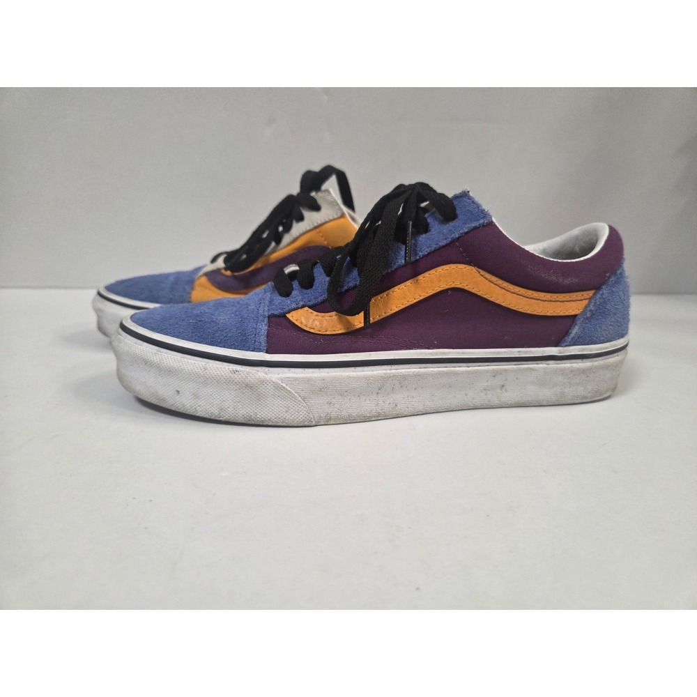 Vans Old Skool Multicolor Suede Canvas Sneakers Blue Purple Orange Women 8